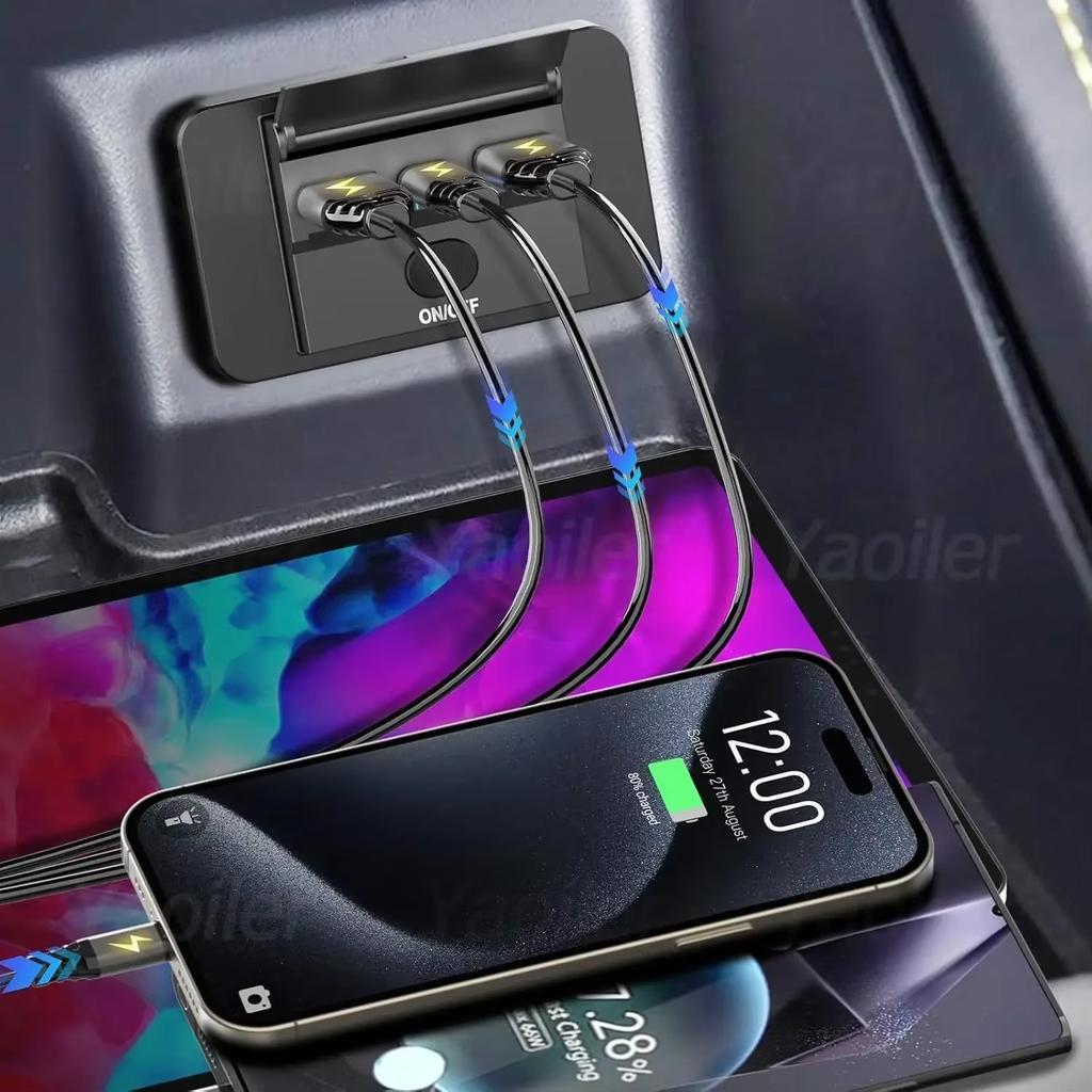 12V-24V RV USB Power Outlet 72W/90W PD3.0 USB C 36W & Dual QC3.0 18W 3-Ports Car Charger Socket Accessories for Car Bus RV Truck