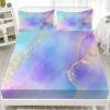 3D Fitted Sheets Marble Pattern Bedding Printed With Elastic Mattress Cover And Pillowcase Custom 180x200cm Boy Kids Decor