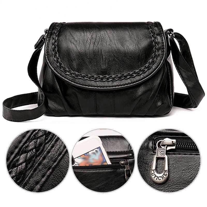 Large-capacity Middle-aged Mother Bag Soft Leather Fashion Shoulder Bag Retro Small Square Bag