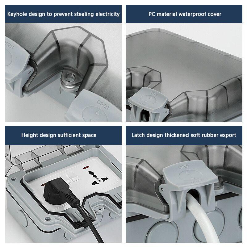 IP66 водонепроницаемая зарядная розетка ЕС водонепроницаемая брызгозащищенная наружная международная универсальная розетка, Южная Африка 15A розетка