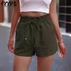 Женские модные летние весенние повседневные однотонные шорты с принтом