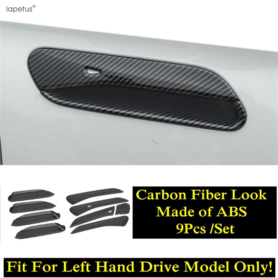 Car Door Handle Bowl Protection Cover Trim For VW Volkswagen ID.4 ID.6 X Crozz - 2025 Carbon Fiber / Chrome Accessories
