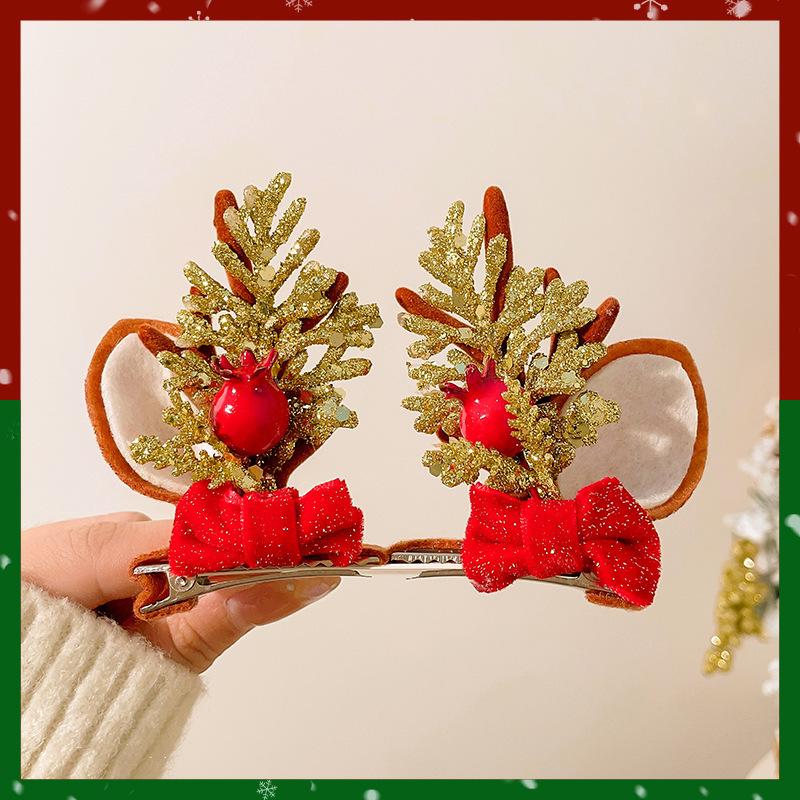 1 Pair Antler Hair Accessories Hair Clips Pendants Cute Elk Horn Hair Clips Kids Gifts