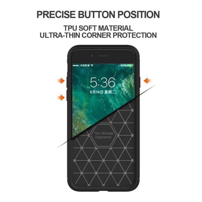 Coque Compatible pour Samsung Galaxy S8 Plus ,Silicone Etui Anti-Rayures Fibre de Carbone Coque de Protection- Rouge