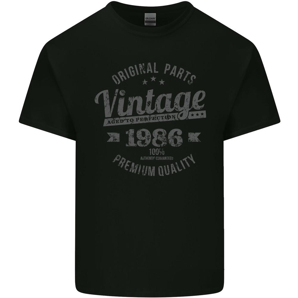 Vintage Year 39th Birthday 1986 Mens Light Cotton T-Shirt Black Unisex T-Shirt