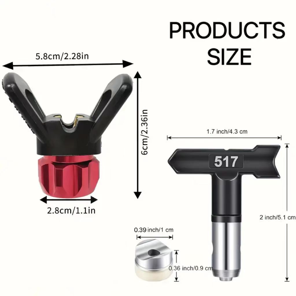 1 комплект безвоздушного краскопульта с соплом 517, фильтром и защитной крышкой сопла с ручной регулировкой - прост в эксплуатации