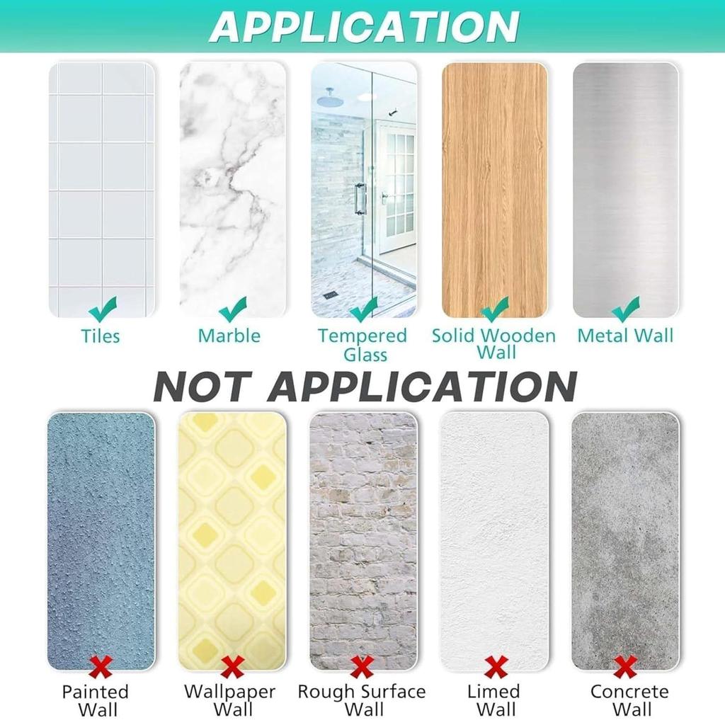 Stainless Steel Bathroom Shelf for Wall | Self Adhesive Bathroom Organiser | 4 Hooks for Towel Holder | Space-Saving Wall Mounted Bathroom Shelf