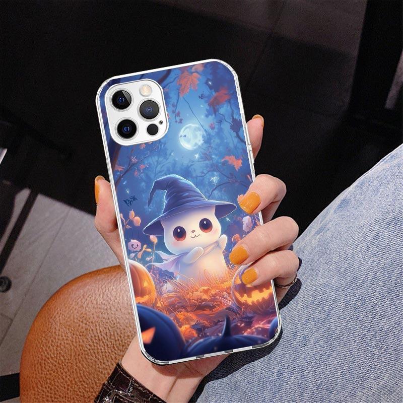 Милый чехол для телефона с призраком на Хэллоуин для Iphone 17 Air 16 16E 11 12 13 Mini 14 Plus 15 Pro Max 7 8 + SE 2020 Чехол для телефона Coque