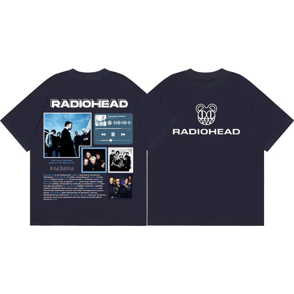Summer Hot Sale Rock Band Radiohead Album Merch T Shirt Unisex Unisex Fashion Vintage Tshirts Breathable And Comfortable Clothes