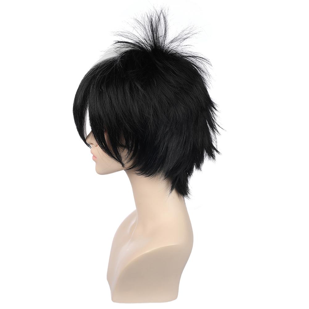 Модные инструменты, белый устойчивый мужской парик, короткий черный жаркий аниме-шиньон, реквизит для косплея