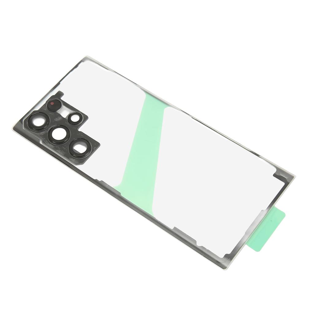 Back Glass Cover Replacement for Galaxy S22 Ultra with Pre Installed Camera Lens Tape Repair Tools Phone Stand Black