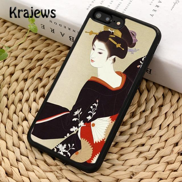Krajews Japanese Geisha Soft Phone Case Cover For iPhone 17 Air 16 15 14 plus 11 12 13 pro max coque Shell Fundas