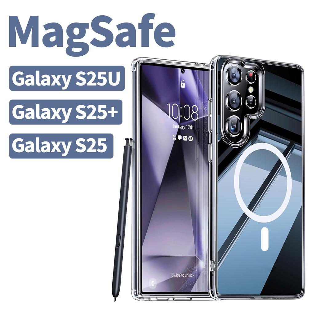 Прозрачный чехол для телефона Samsung Galaxy S25 Ultra-TPU и PC Магнитный противоударный полный чехол для Samsung Galaxy S25/S25ultra/S25plus/S24/S24ultra/S24plus