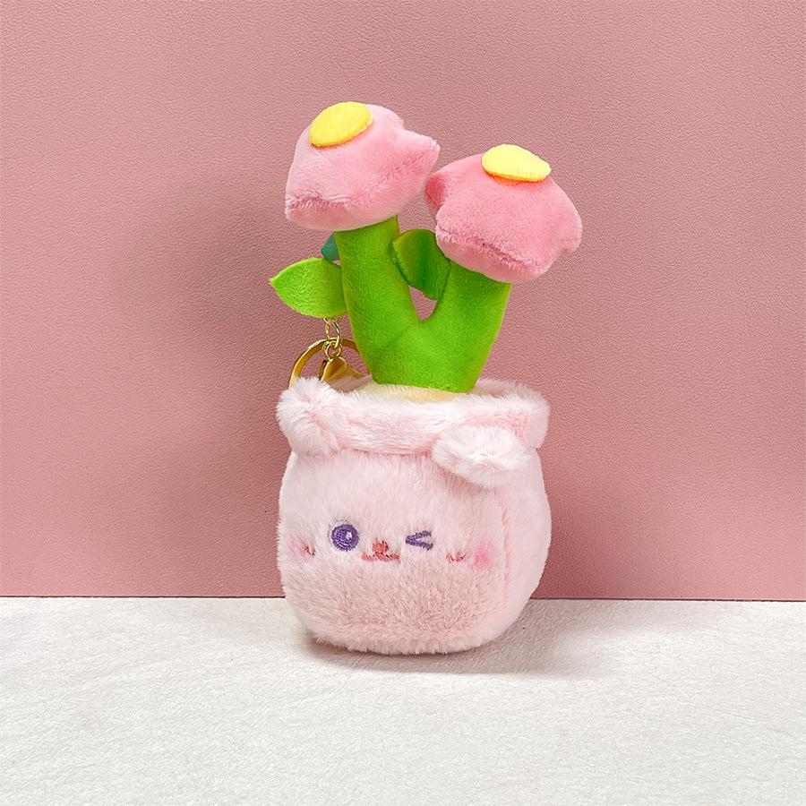 Милый Панда Цветы Комнатные Растения Кролик Котенок Плюшевая Кукла Подсолнух Роза Кукла Подвеска Кукла