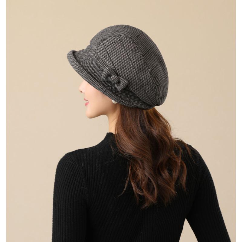 Женская шляпа Шляпа Женская осенне-зимняя клетчатая шляпа Рыбацкая шляпа Модная повседневная шляпа