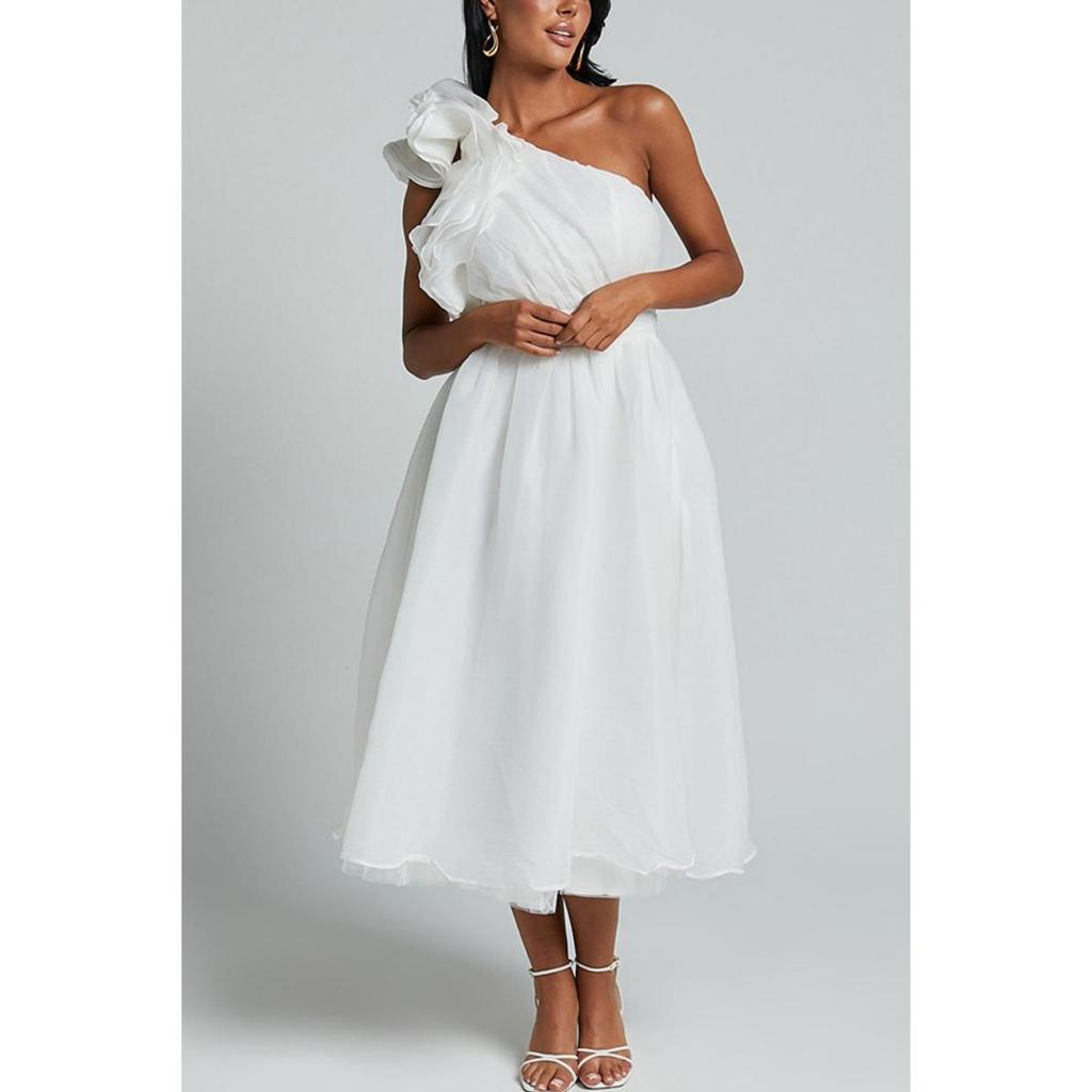 Женские платья весна-лето 2025 года, элегантное одно плечо, без рукавов, плиссированное, с высокой талией, длинное женское платье, шикарное женское праздничное платье