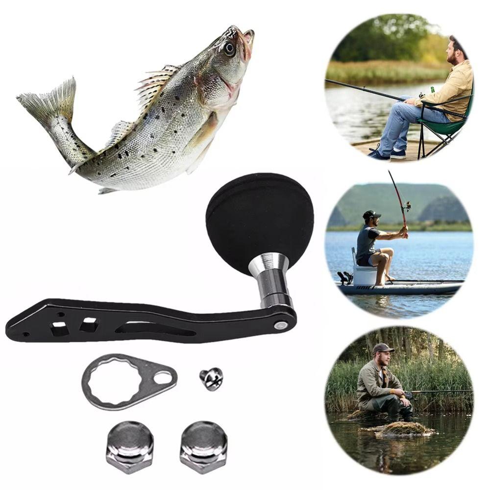 EVA Oval Fishing Reel Handle Aluminum Zinc Zinc Alloy Baitcasting Reel Handle Fishing Accessories
