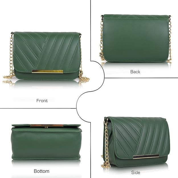 Стильная женская слинг-сумка через плечо из синтетической кожи с ремешком-цепочкой