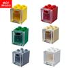 MOC Кубики Коробки Контейнеры Шкаф 2x2x2 Прозрачная белая дверь Работает С Собираемыми Частицами 4345 4346 Строительные Блоки Детали