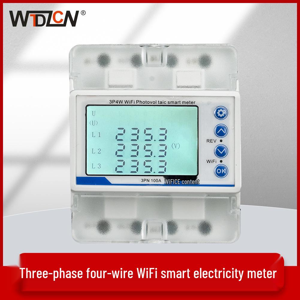 Graffiti Smart WiFi Remote Three-Phase 380V Electricity Meter with Over/Under Voltage & Phase Loss Protection