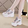 Women's Fashion Elevated Shoes 2024 Spring and Summer New Style Thick Soled Wedge Mesh Breathability Comfort Anti-Slip Sneakers