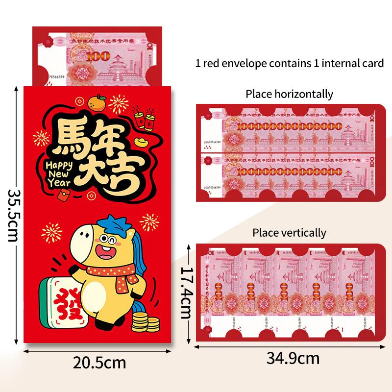 Creative Suprise Big Red Envelope  Horse Year Hongbag Birthday Wedding Red Envelope Lucky Money Bag Spring Festival Gifts