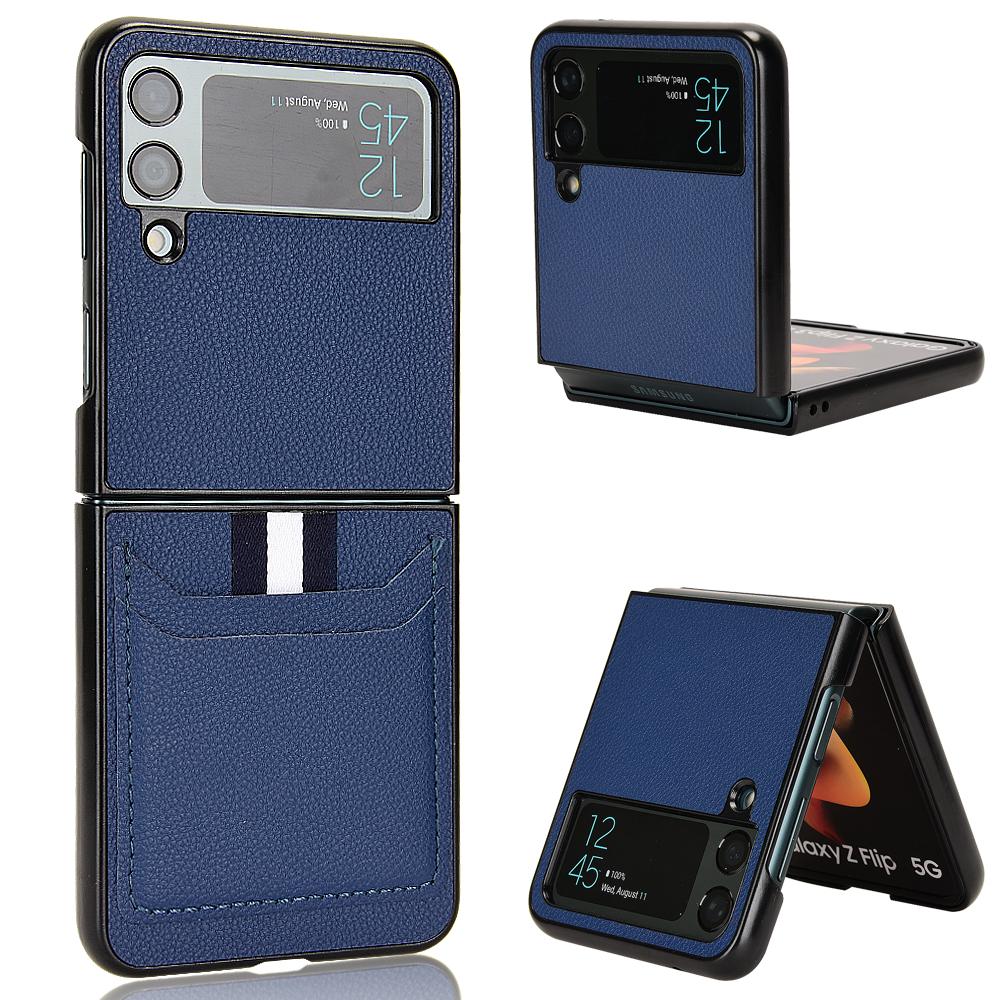 Кожаный чехол с защитой от царапин и слотом для визитных карточек для Samsung Galaxy Z Flip 4 5g Flip3 Flip4 Flip 3 Zflip4 с защитой от пыли чехлы для мобильных телефонов