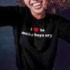 I Love To Make Boys Cry Women Sweatshirts Funny Vintage Boyfirends Style Fashion Hoodies Goth Clothes Causal Long Sleeve Jumper