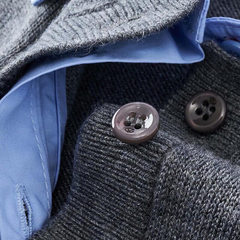 GIOVANNI VALENTINO Women's Faux Two-Piece Patchwork Polo Collar Knit Sweater