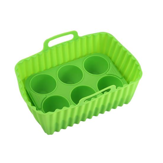 Подложки для фритюрницы Силиконовый противень для выпечки Прямоугольная антипригарная форма для кексов Желе Пудинг Можно мыть в посудомоечной машине Аксессуары для фритюрницы