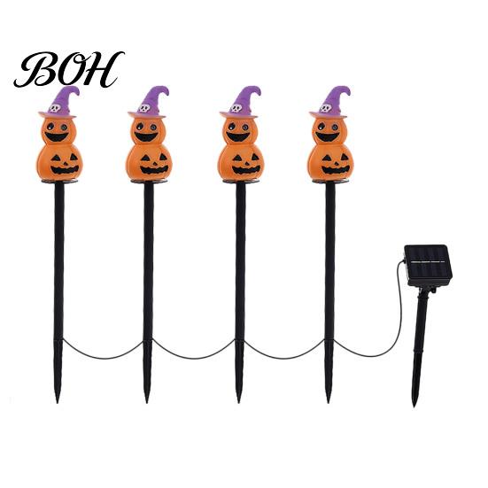 Festival Holiday Yard Stakes Halloween Solar Pumpkin Light, Ghost Garden Stake Decorative Patio Lighting Waterproof LED Pathway Light for Lawn Decor