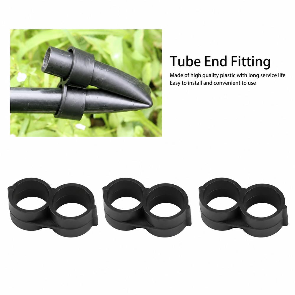 100Pcs Black Drip Tubing End Closure for 16 Mm OD Tubing Drip Irrigation End Fitting Lawn Watering