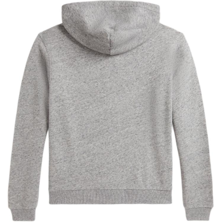 Толстовка с капюшоном на молнии Polo Ralph Lauren с вышивкой логотипа, свободного кроя, с длинными рукавами, женская, серая, WMPOKNINFB20705-020