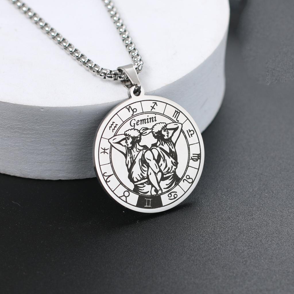 Ожерелье со знаком зодиака для мужчин и женщин лучшему другу, собачьи жетоны, подарок на день рождения, ожерелье с 12 созвездиями, кулон, ювелирное изделие для пары, подарок