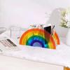 with 5 Grids Office Storage Box Acrylic Makeup Brush Storage Rack Rainbow Pen Holder  Makeup Tool
