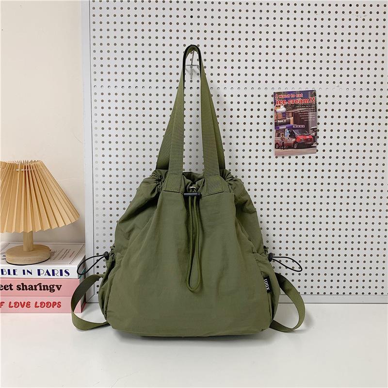 Multi-functional Backpacks For Women Nylon Large Capacity Shopper Shoulder Totes Drawstring Bag Bucket Travelling Rucksack
