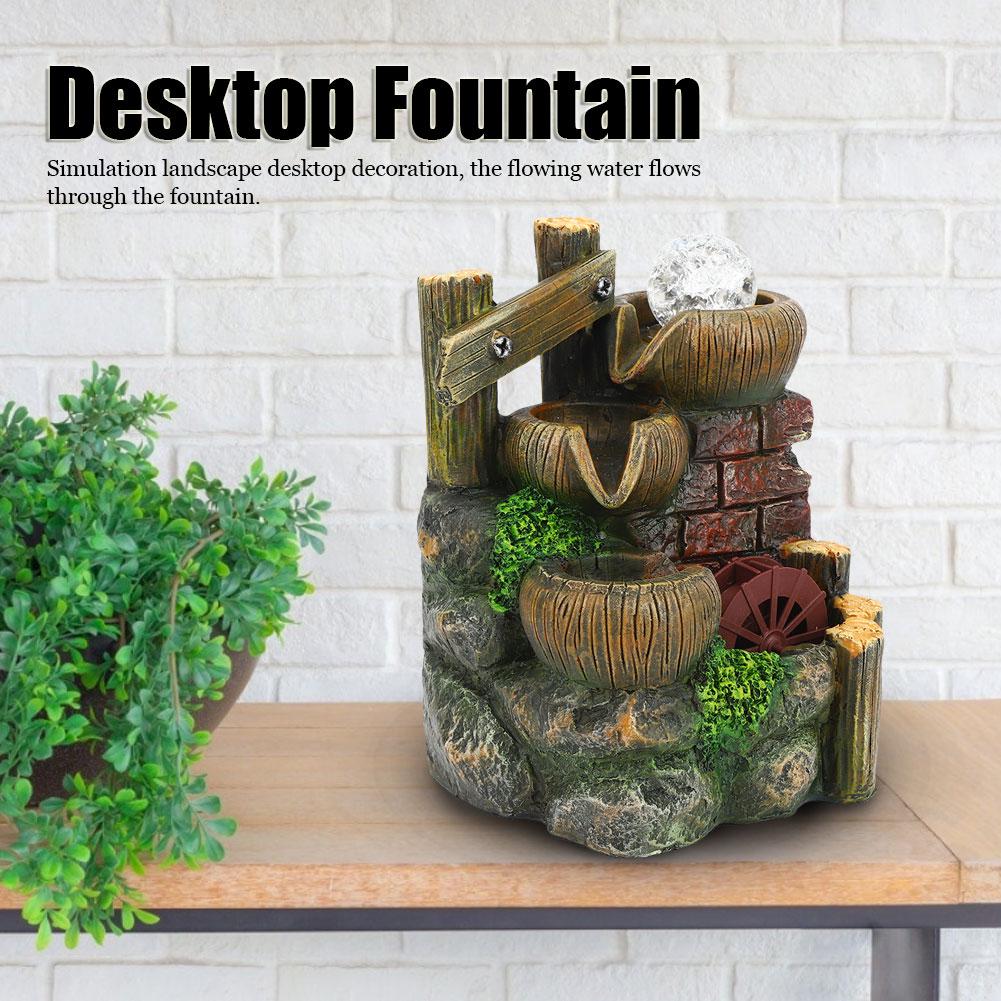 Resin Desktop Fountain Flowing Water Ornament Home Office Table Decoration
