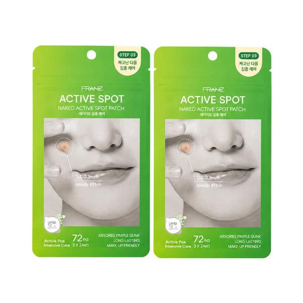 Franz Пластыри от прыщей Naked Spot 72 шт. 3 типа - Ранние / Активные / Темные пятна (10 вариантов)