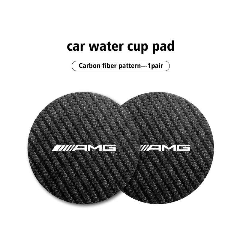BLZ3 2pcs Car Coaster Water Cup Holder Anti-Slip Pads Accessories For Mercedes Benz AMG W204 W205 W203 W211 W201 W210 W108 W124 W126