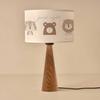 Natural Wood Cute Animals Fabric Children's Room Lampshade Lamp | ByLamp