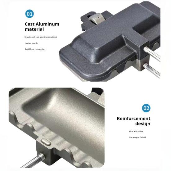 Сэндвичница с антипригарным покрытием, перекидная сковорода-гриль для завтрака, тостер для хот-догов, сыроварка на гриле, омлеты, сковорода для выпечки тостов для кемпинга, общежития, офиса