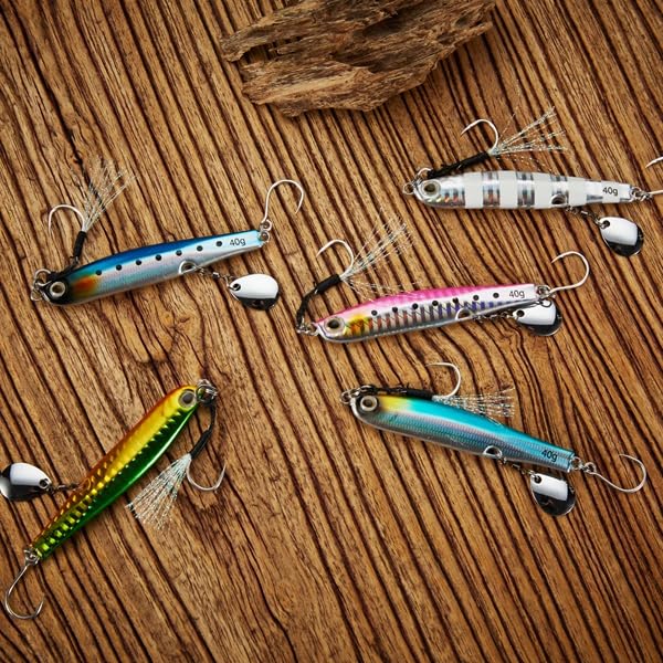 REEF DREAM Metal Jig Seabass Lure Blue Fish Blade Jig 20 г 30 г 40 г 5-цветный набор Slow Fall Jig Blue Fish Seabass Flounder Grouper