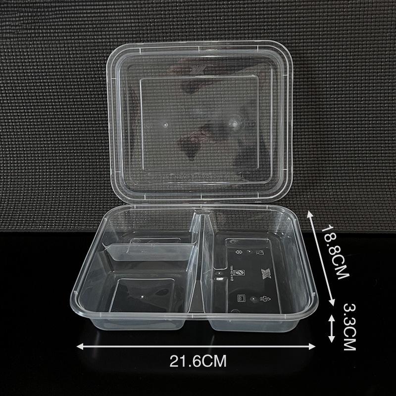 Disposable Thickened Food Container 3 4 5 Compartments with Lid for Canteen Business Meal Delivery