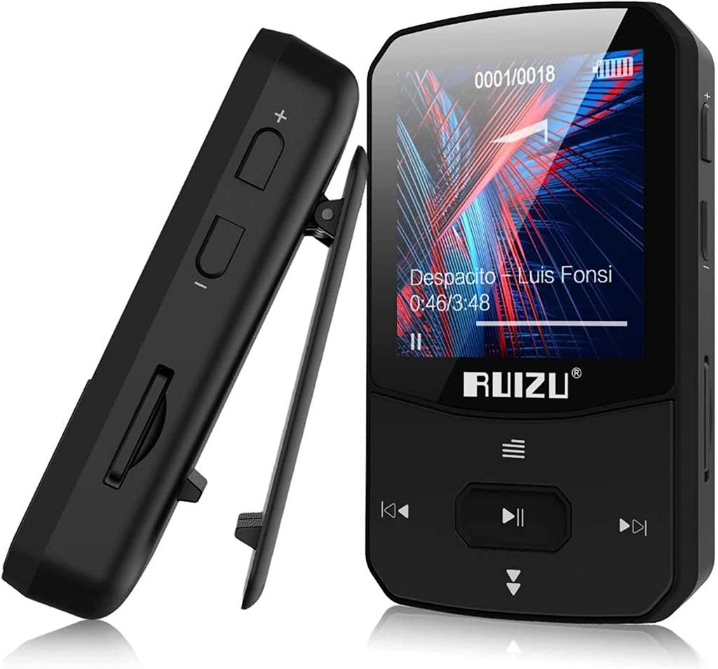 Ruizu X52 Sport Bluetooth Mp3-плеер Портативный мини-плеер Walkman с зажимом и поддержкой экрана FM, запись, электронная книга, часы, шагомер Радио