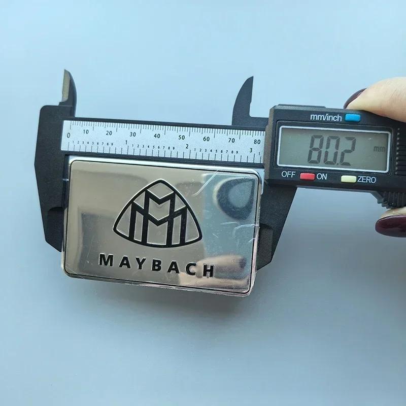 Square & Long Thin Aluminium Label Sticker Car Emblem for Mercedes Benz Maybach AMG Star Wheat B Badge Logo Black Silver