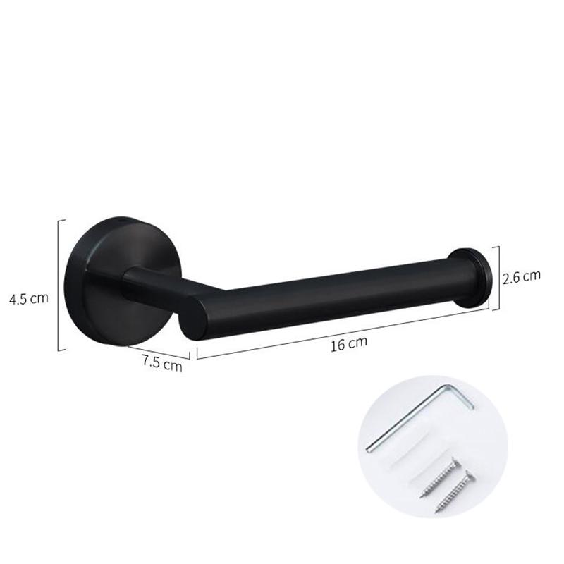 3colors Gold Silver Bathroom Tissue Wall Mount Drill Black Wc Stainless Toilet Roll Paper Towel Holder Organizers Rack Hanger