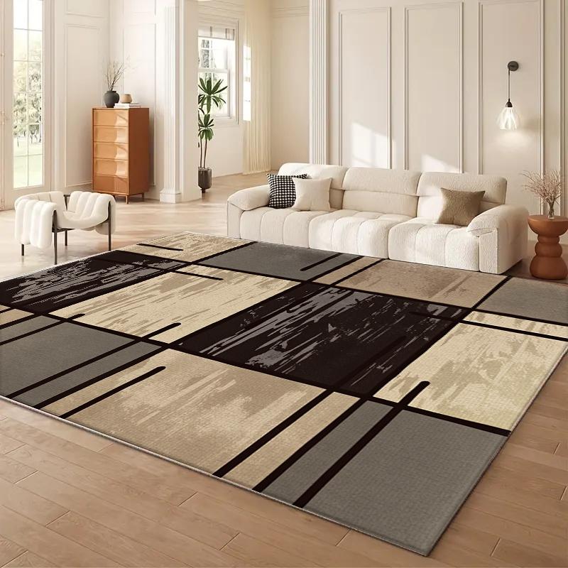 VIKAMA Light Luxury Modern Abstract Geometric Area Rug for Bedroom Living Room Sofa CoffeeTable Carpet Door Mat Home Floor Decor