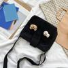 Retro Mini Corduroy Bag Autumn Winter Velvet Shoulder Bag Simple Corduroy Crossbody Bag  Travel