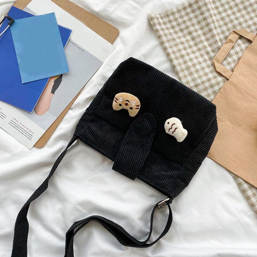 Retro Mini Corduroy Bag Autumn Winter Velvet Shoulder Bag Simple Corduroy Crossbody Bag Travel