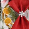 Golden Snowflake Christmas Napkin Ring Table Decoration Suitable for Christmas Thanksgiving Holiday Party Ornaments